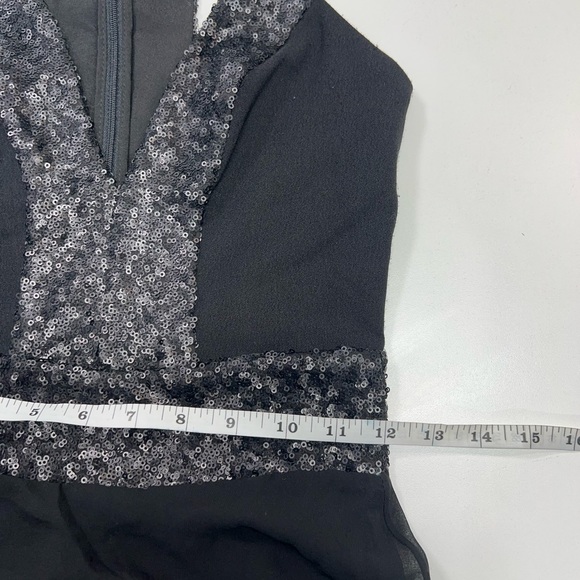 Dress The Population Delani Black Sequin Long Evening Gown Maxi Dress Size Small - Picture 8 of 13